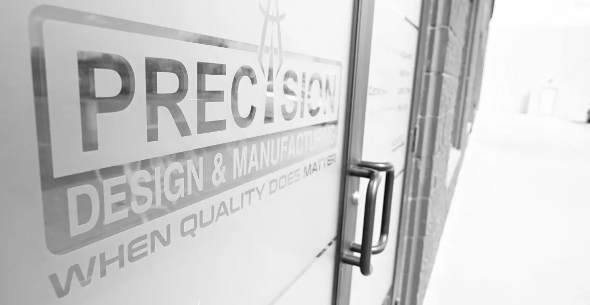 Front door of Precision Design & Manufacturing office